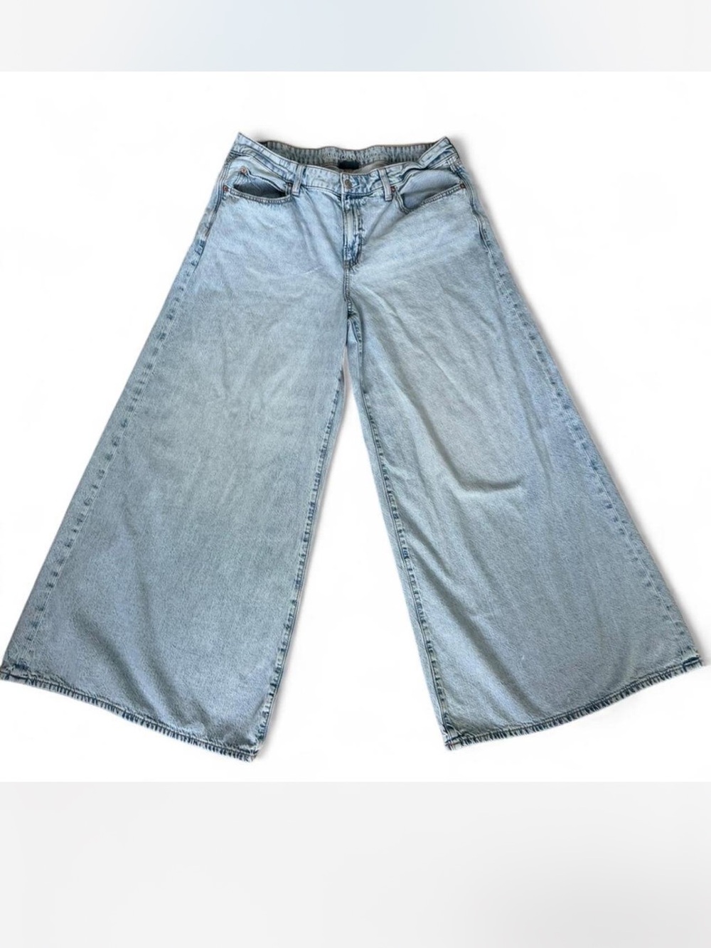 American Eagle Outfitters A-Line Light Blue Wide-Leg Jeans